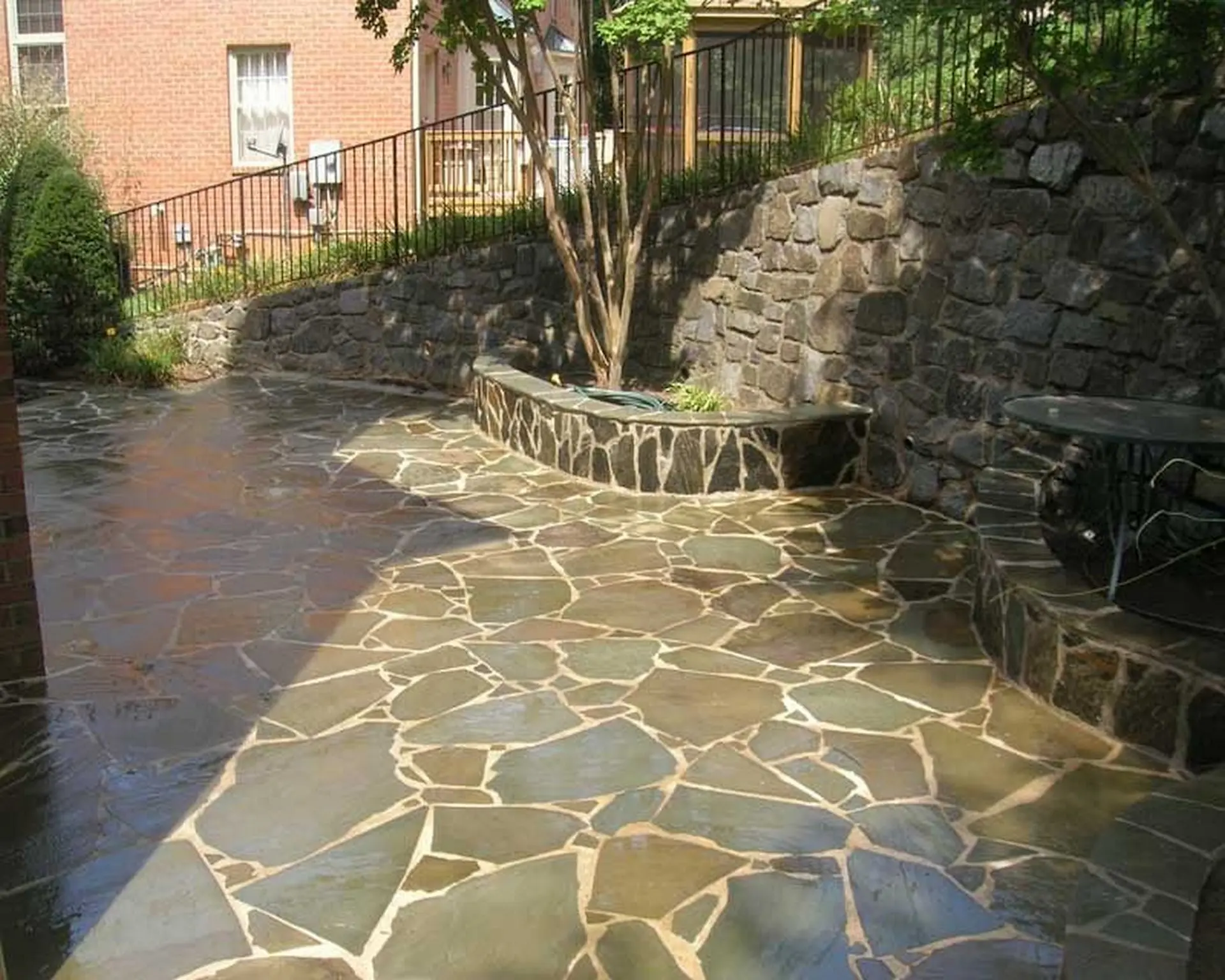 Wet-Set Pennsylvania Variegated Flagstone Patio Installation in Northern VA