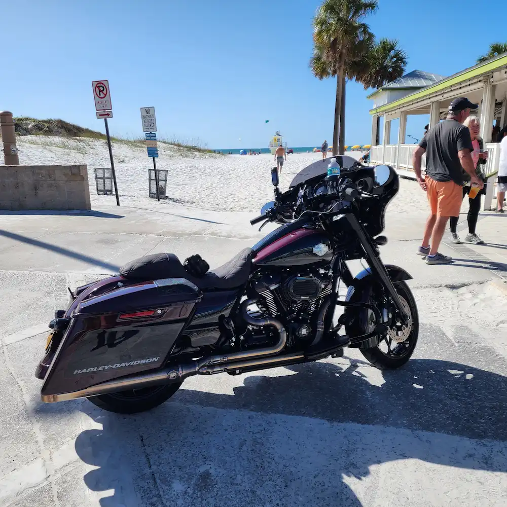 Tuck with his custom Harley Davidson